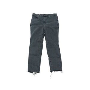 Madewell Size 32 Stovepipe Jeans Women Black Wash High Rise Raw Hem